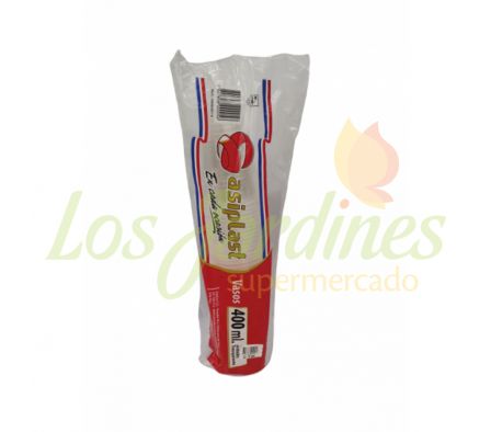 VASO DESCARTABLE ASIPLAST 400 ML TRANSP 50 UN