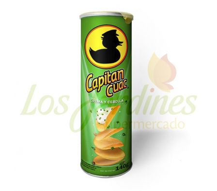 PAPAS FRITAS CAPITAN CUAC CREMA Y CEBOLL TUBO 140