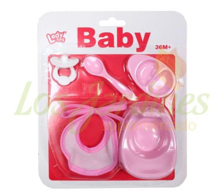 JUGUETE LADYTOYS BEBE CON ACCESORIOS 24CM LD68014