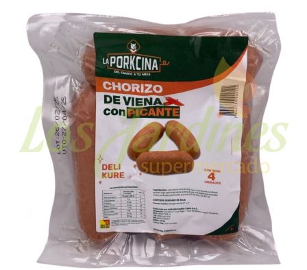 CHORIZO DE VIENA CON PICANTE ENV. AL VACIO X 4 UN