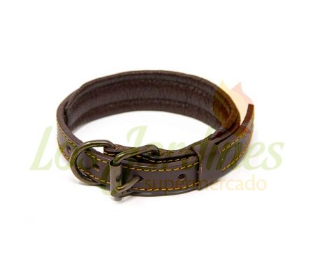 COLLAR DE CUERO NATURAL PELUDOS N?3