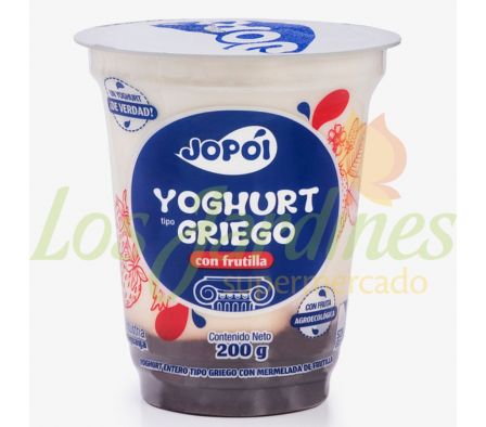 YOGHURT TIPO GRIEGO CON MERMELADA DE FRUTILLA JOP