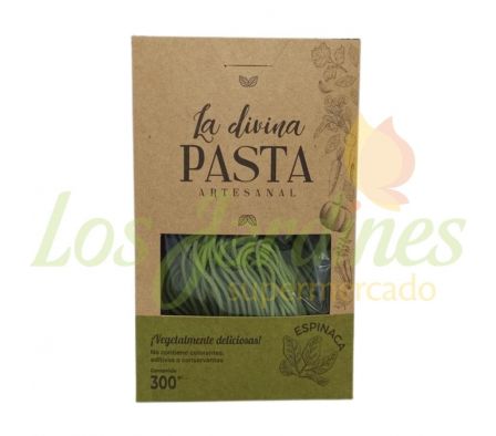 PASTA LA DIVINA SPAGUETTI ESPINACA/ESPIRULINA 300G