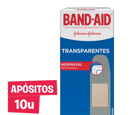 CURITAS BAND-AID TRANSPARENTES 10 UNID