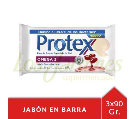 PACK X 3 JABON PROTEX OMEGA 3 TRIPACK BARRA 90 M.