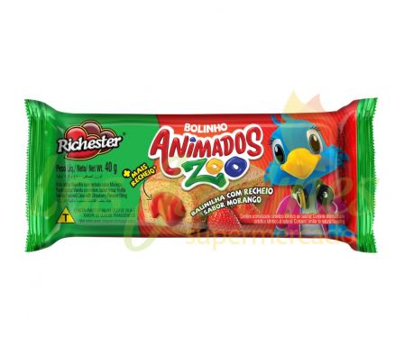 BUDIN RELLENO ANIMADO ZOO MORANGO 40G