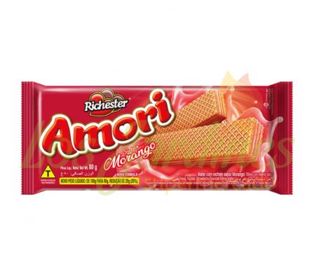 GALLETITA AMORI WAFER MORANGO 80G