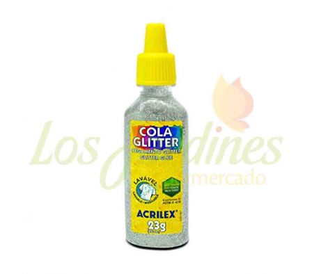 COLA C/ GLITTER ACRILEX PLATA 23 GRS