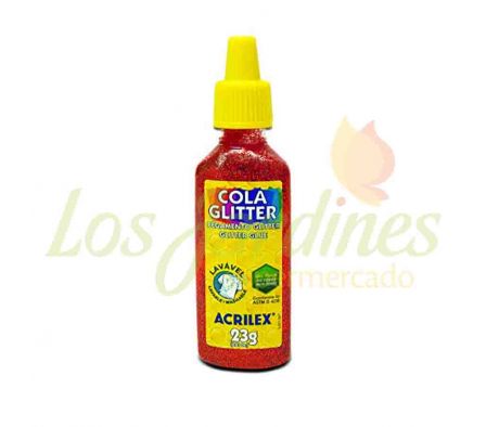 COLA C/GLITTER ACRILEX ROJO 23 GRS
