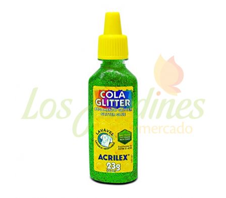 COLA C/GLITTER ACRILEX VERDE 23 GRS