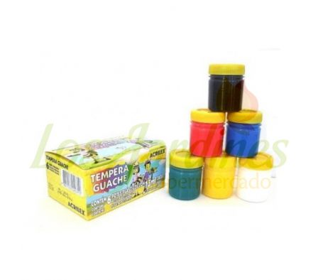 TEMPERA ACRILEX 15ML x 6 COLORES CAJITA