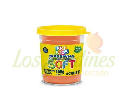 PLASTILINA ACRILEX SOFT NARANJA 150G