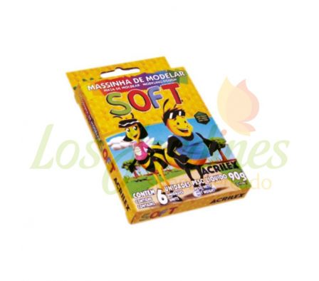 PLASTILINA SUAVE ACRILEX FLUORESCENTE 6 COLORES