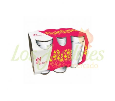 JUEGO VASO SM AURORA 6 PC 270 ML