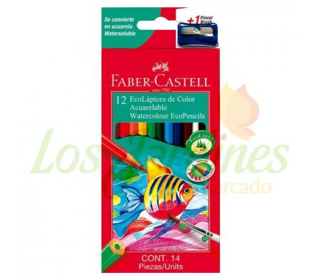 LAPICES DE COLOR FABER CASTELL ACUARELABLES 12UN