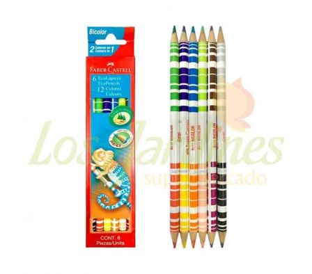 LAPIZ FABER 6 COLORES BICOLOR REF.120606GE