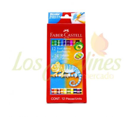 LAPIZ DE COLOR FABER CASTELL BICOLOR 12UN