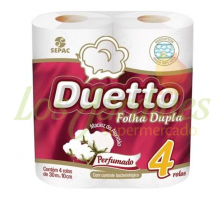 PAPEL HIGIENICO DUETTO DOBLE HOJA PERFUMADO 4U
