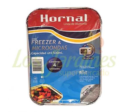 BANDEJA D/ALUMINIO P/FREEZER 500 ML 4 UNID