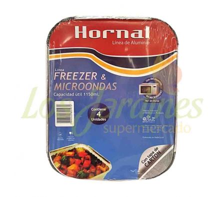 BANDEJA D/ALUMINIO P/FREEZER 1150 ML 4 UNID