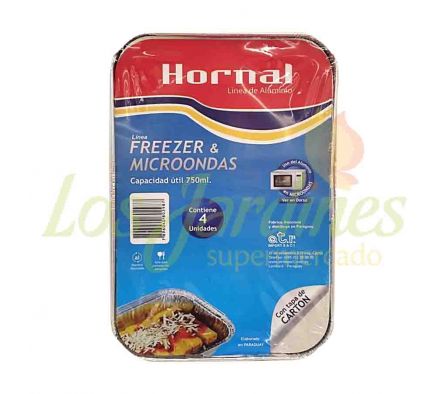 BANDEJA D/ALUMINIO P/FREEZER 750 ML 4 UNID