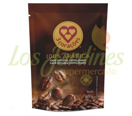 CAFE 3 CORAZONES SOLUBLE LIOFILIZADO REFIL 40G