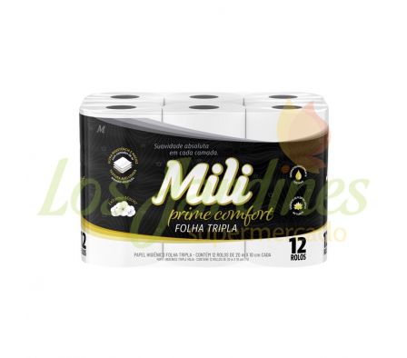 PAPEL HIGIENICO PRIME TRIPLE HOJA MILI 20M 12UN