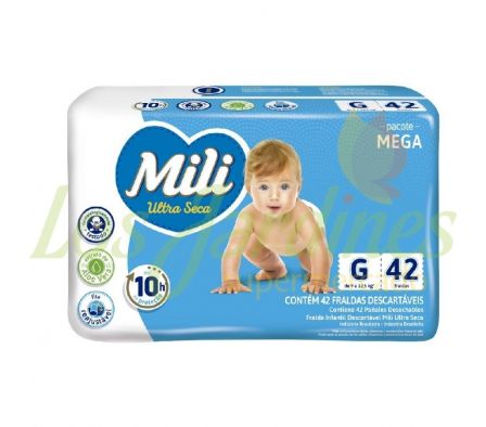 PAÑAL MILI MEGA G PQT 42UND.