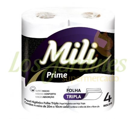 PAPEL HIGIENICO MILI 3H NEUTRO 20M X 4 UND