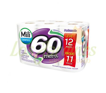 PAPEL HIGI+NICO BIANCO PERFUMADO MILI 60M 12UN