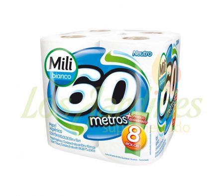 PAPEL HIGIENICO BIANCO MILI 60M 8UN