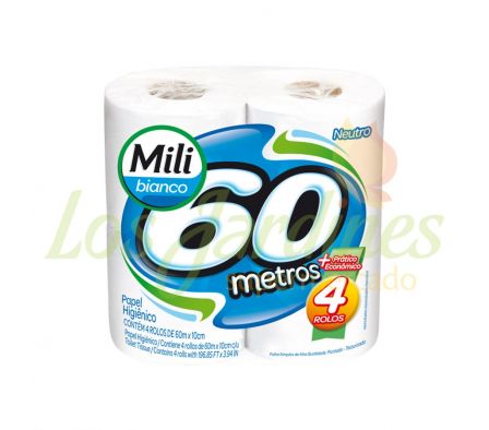 PAPEL HIGIENICO SIN PERFUME BIANCO MILI 4UN