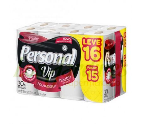 PAPEL HIGIENICO PERSONAL VIP 30M 16UN