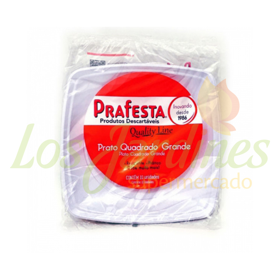 PLATO CUADRADO GRANDE BLANCO X10