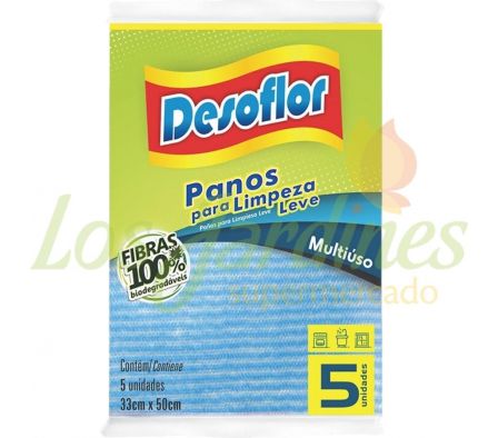 PAÑO MULTIUSO DESOFLOR AZUL 5 UND