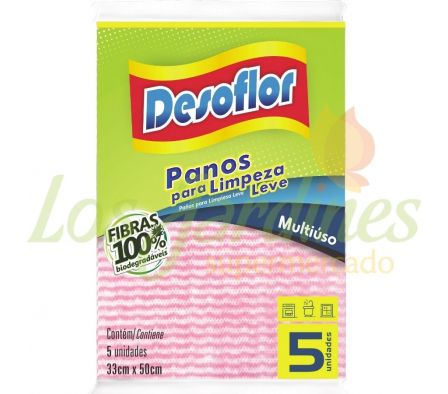 PAÑO MULTIUSO DESOFLOR ROSA 5 UND