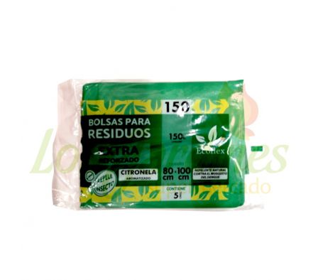 BOLSA P/RESIDUOS C/CITRONELA EXTRA REFZ. 150 LT