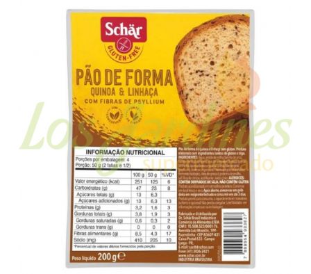 PAN SCHAR DE QUINOA Y LINAZA 200 GR
