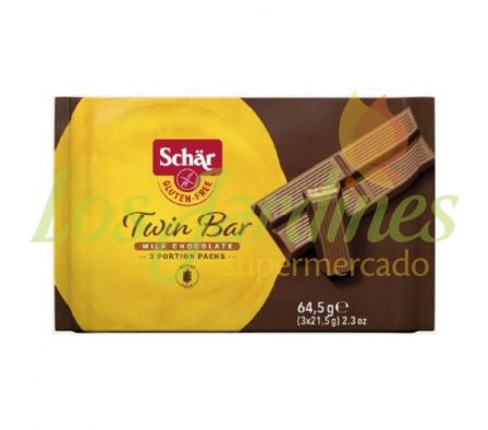 BARRA DE CHOCOLATE SCHAR TWIN S/GLUTEN 64.5 GR