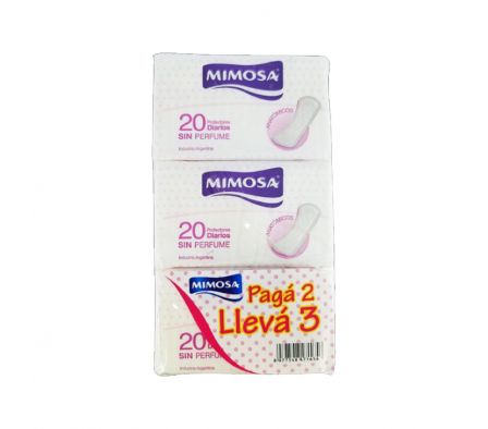 PACK 3 X 2 PROTECTOR DIARIO MIMOSA TRIPLEGADO