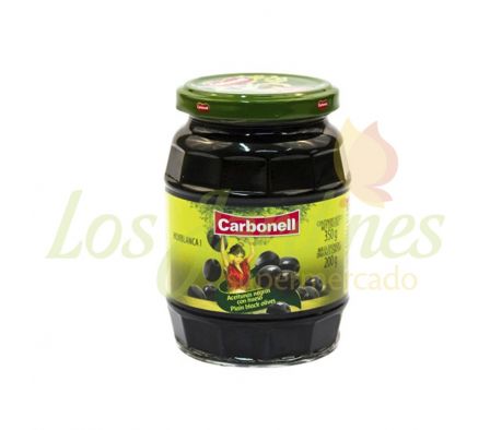 ACEITUNA ENTERA EN FRASCO NEGRA 200 GRS