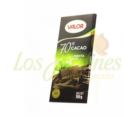 CHOCOLATE PREMIUM COCOA NOIR 70% C/MENTA 100 GR