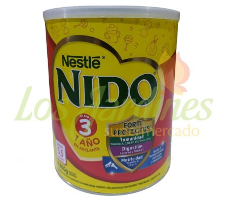 LECHE EN POLVO NIDO 3 PREBIO DOBLE ACCION LATA 80