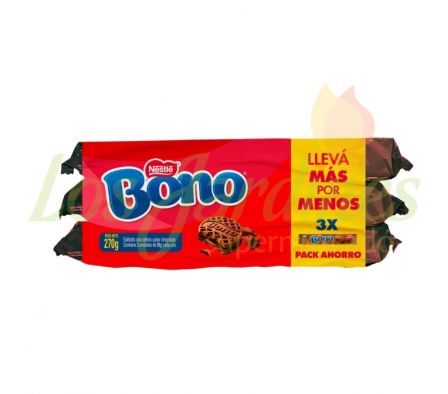 PACK GALLETITA BONO RELLENA CHOCOLATE x 3U 90G