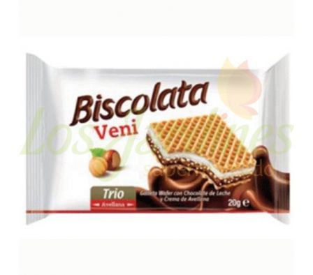 CHOCOLATE BISCOLATA VENI TRIO AVELLANA 20 GR