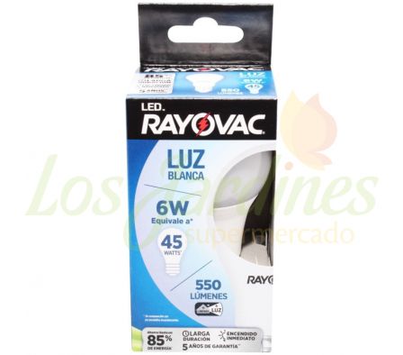 FOCOS RAYOVAC LED BLANCA 6W