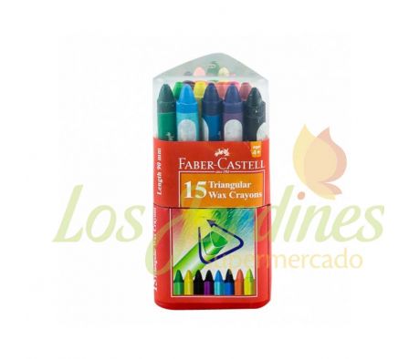 CRAYOLA TRIANGULAR EN TUBO FABER 15 COLORES 120015