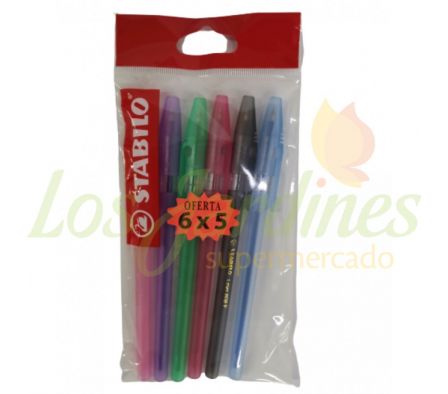STABILO BOLIGRAFO LINER 5UN + 1 GRATIS